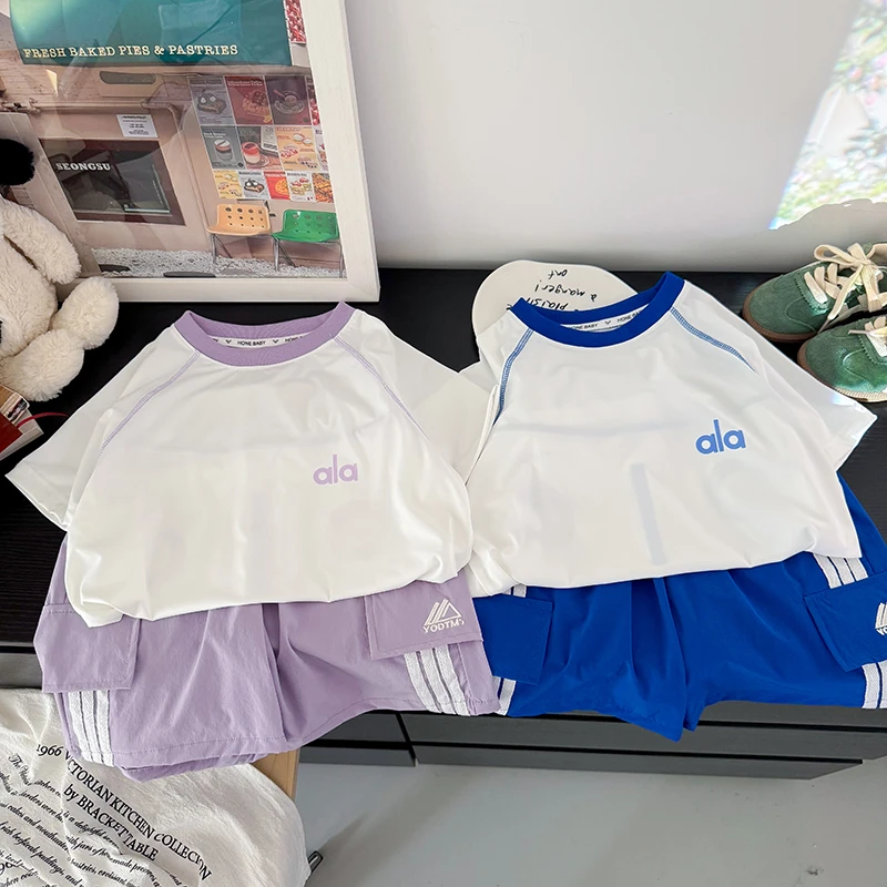 【主播推荐】儿童夏季套装动感冰皮短袖套装运动套装 KZ25172