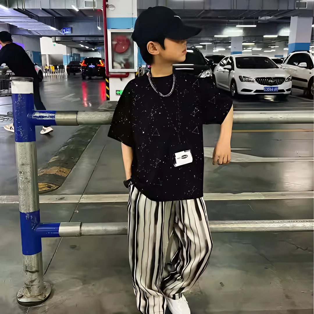 2025新款儿童装中大童酷帅气运动薄款男孩短袖夏季潮