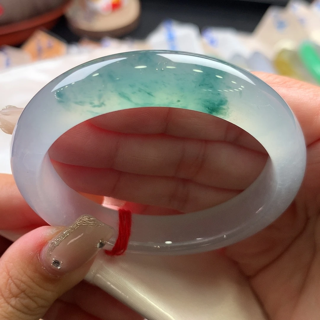 翡翠未镶嵌手镯53正圈