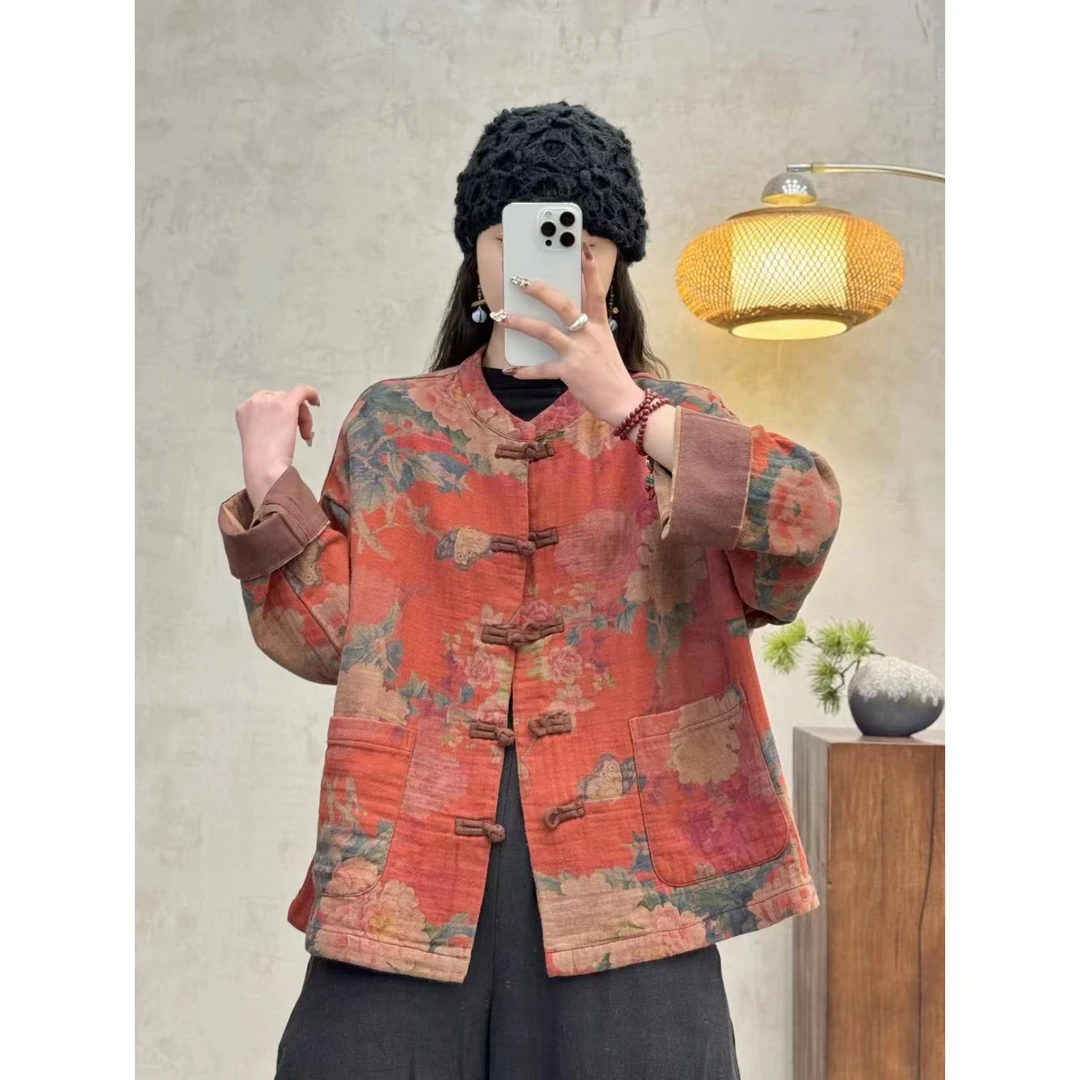 8718秋冬新款时尚气质显瘦遮肉洋气休闲女加厚宽松夹棉小棉袄外套