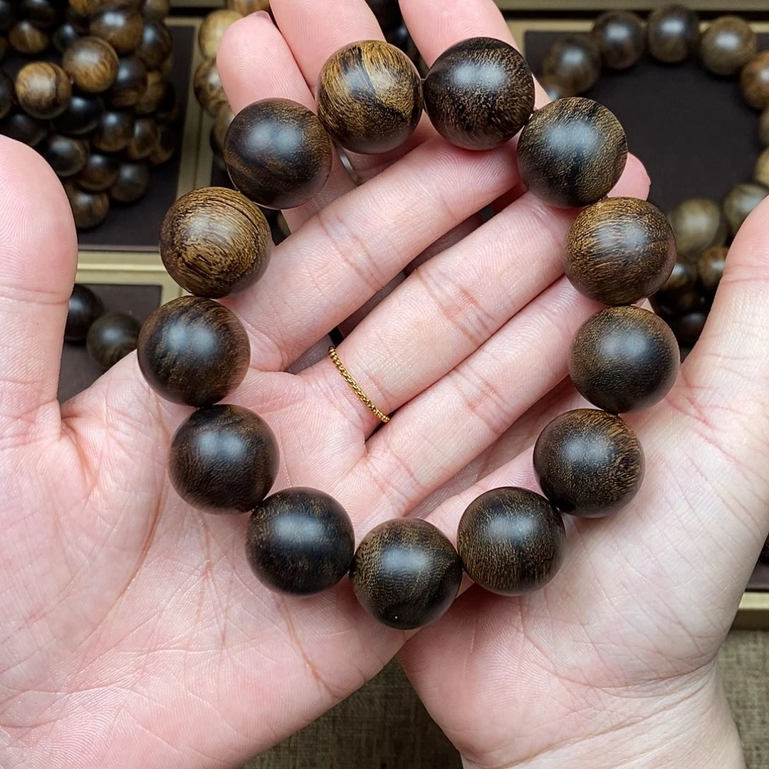 沉香手串越南芽庄白棋楠虎皮缨子瘤疤沉水