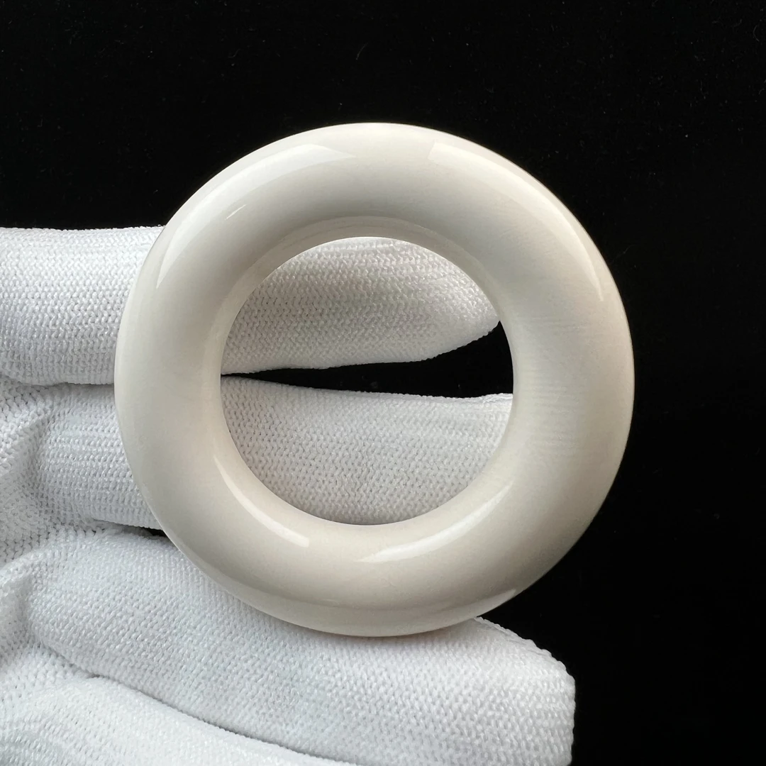 S1884天然猛犸牙 平安扣 扣子58x33x12mm29克支持鉴定 假一罚四