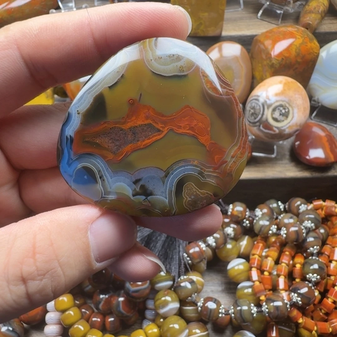 玛瑙/玉髓合金吊坠