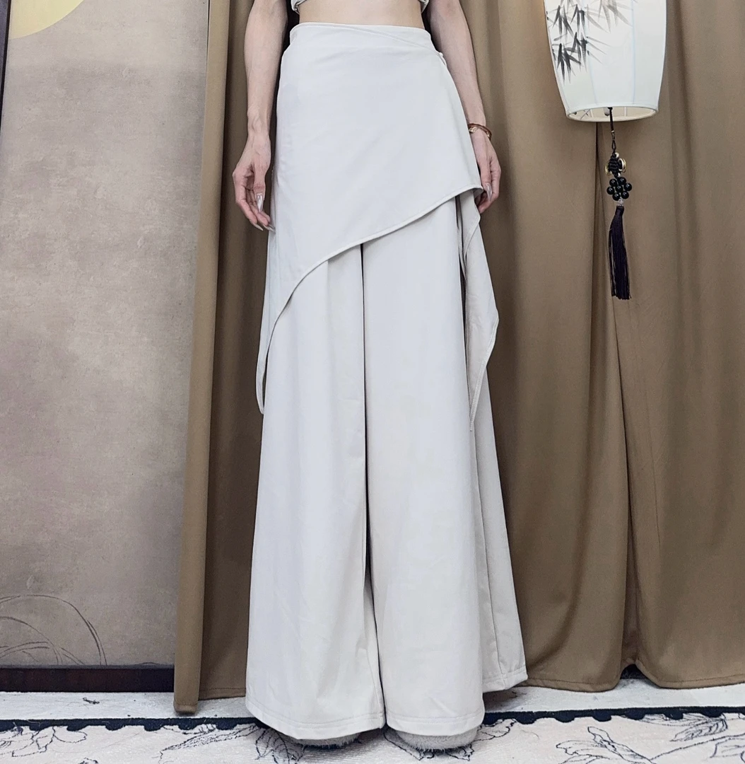 花棠 2025新款现代舞舞蹈阔腿裤屁帘假两件裙裤古典舞中国舞