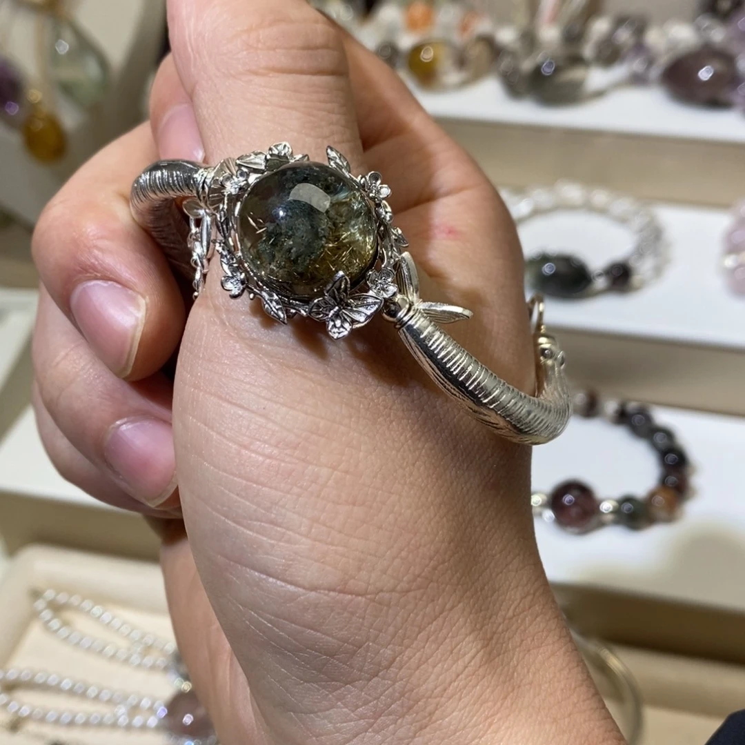 烧***草手链水晶银S925镶嵌尺寸