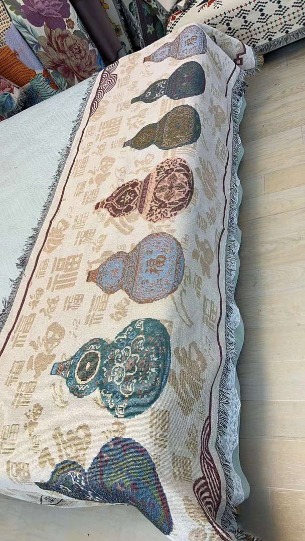 [福禄双全]90*180左右加密万能加厚新品双人座沙发巾