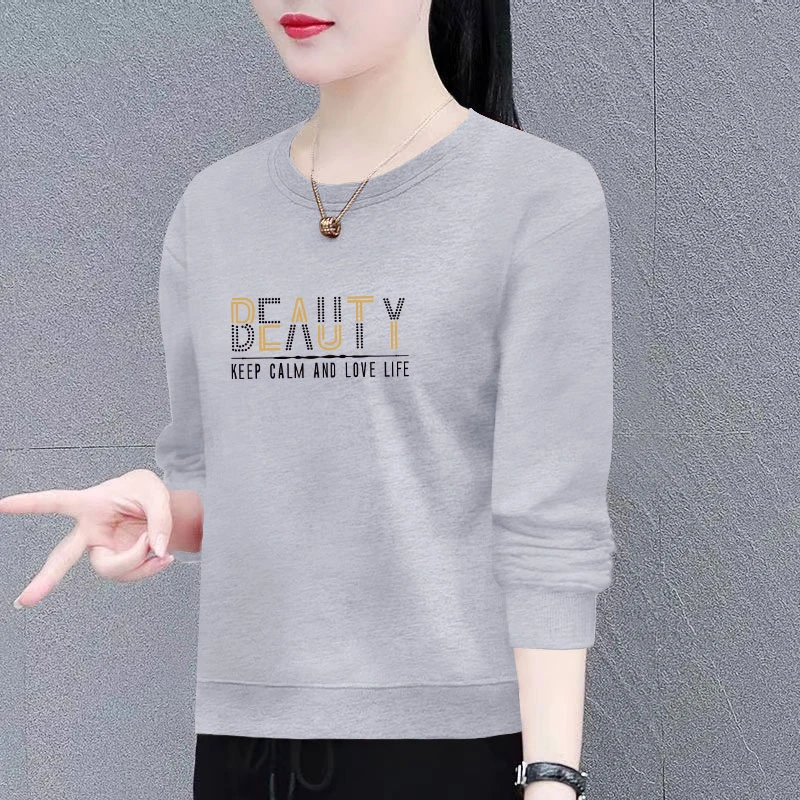 时尚卫衣女新款潮韩版春秋季洋气宽松显瘦百搭圆领长袖上衣外套女