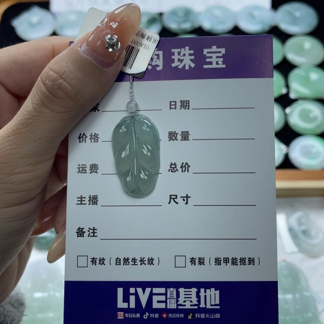 翡翠颈饰未镶嵌叶子
