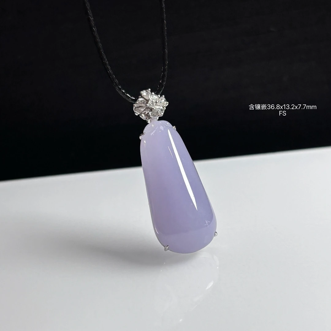 《缅甸翡翠珠宝严选》冰紫福瓜玉石吊坠（下单咨询客服）FS