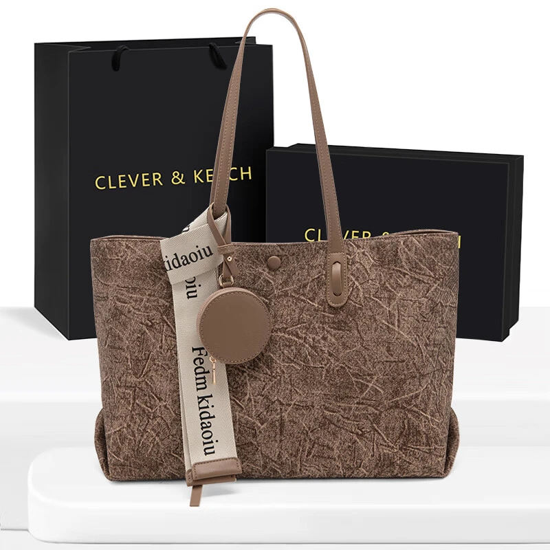 小c&k时尚轻奢纹理托特包包女2025新款高级感通勤大包单肩包女士