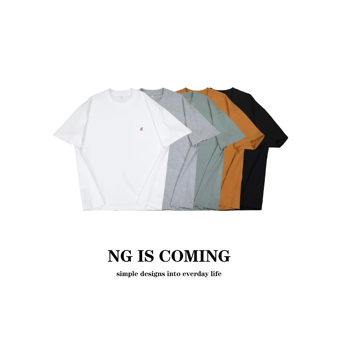 GRAMIC火柴人元素男女同款日系复古高街款潮流多色刺绣T恤2763