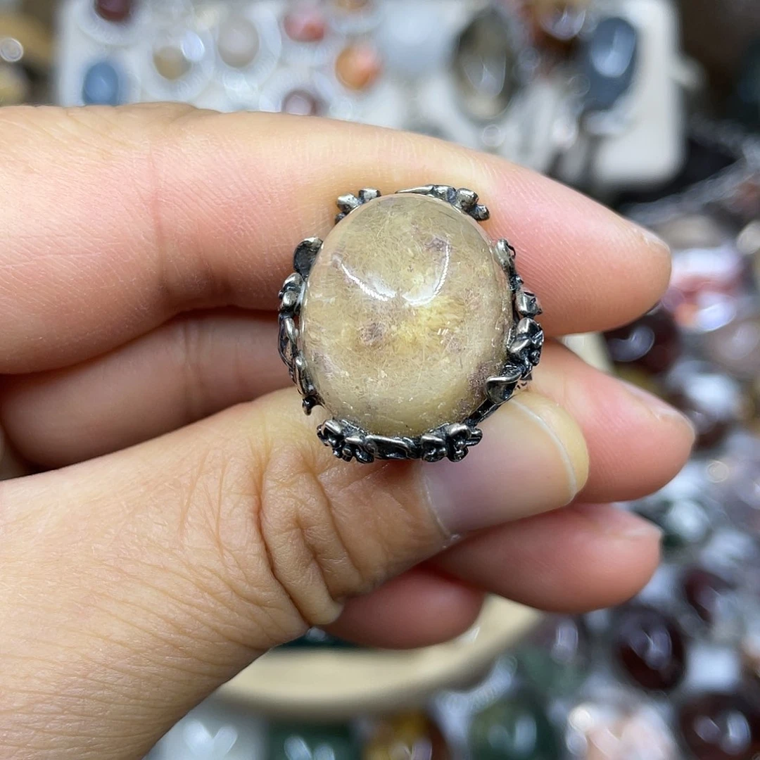 【闪购商品】银S925镶嵌珠宝半成品水晶戒指