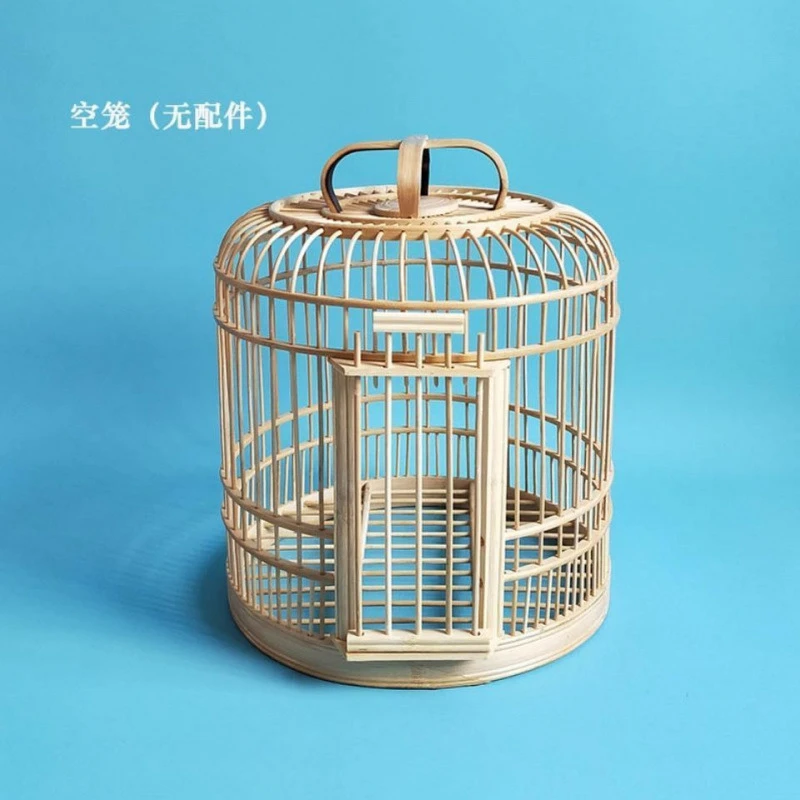 鸟类通用旧鸟笼子特小号鸟笼和尚鹦鹉鸟笼装饰造景竹制鸟圆笼画眉