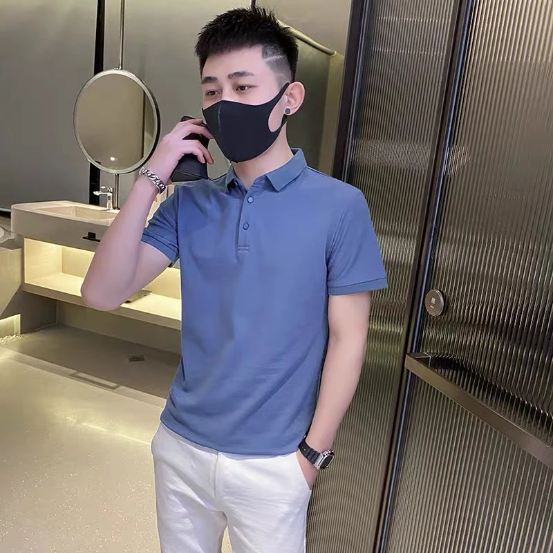 高端polo衫男士短袖翻领t恤商务风体恤夏季休闲有领上衣时尚百搭