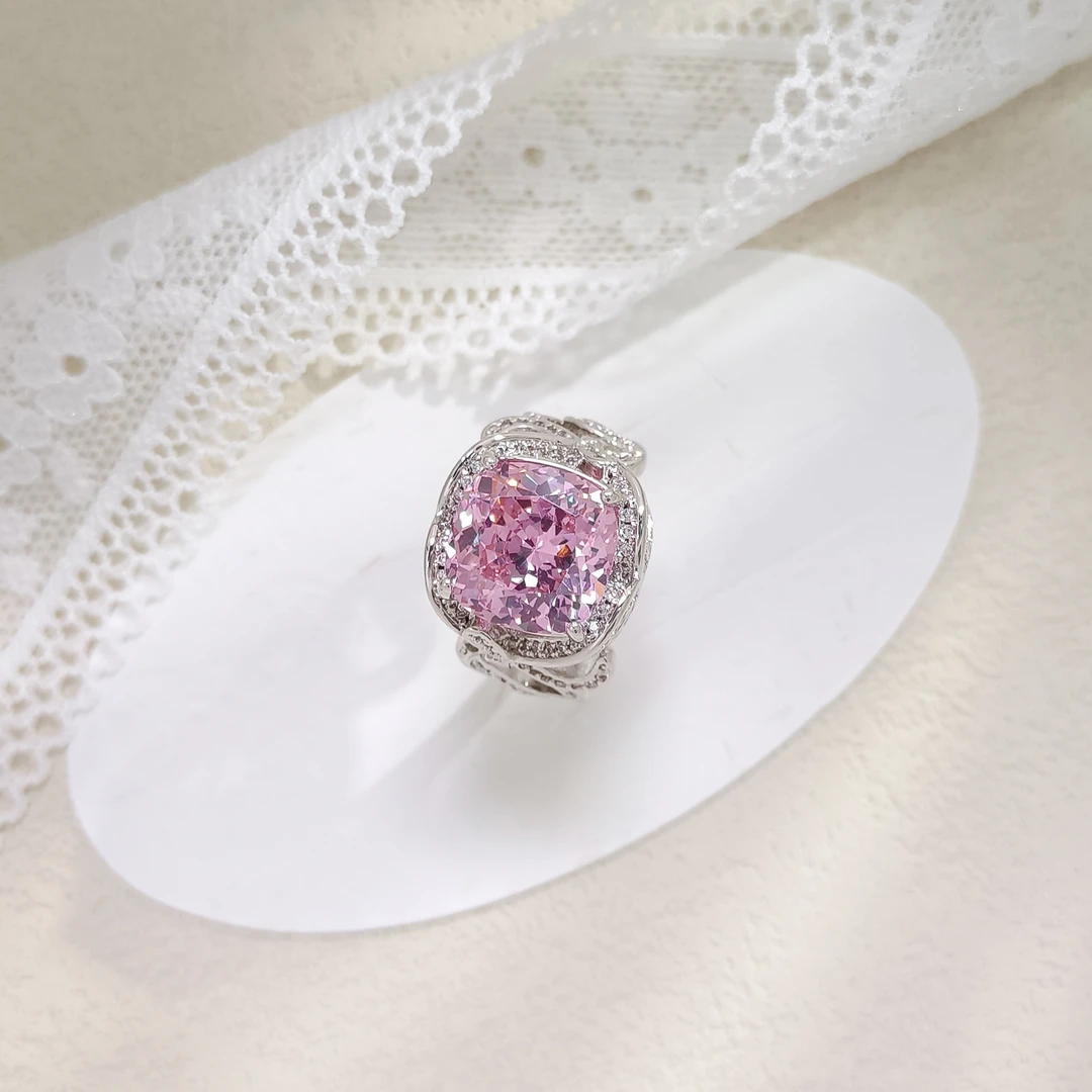 铜合金合成锆石戒指 WFXLM-000186 【桃露】 戒指轻奢精致欧美