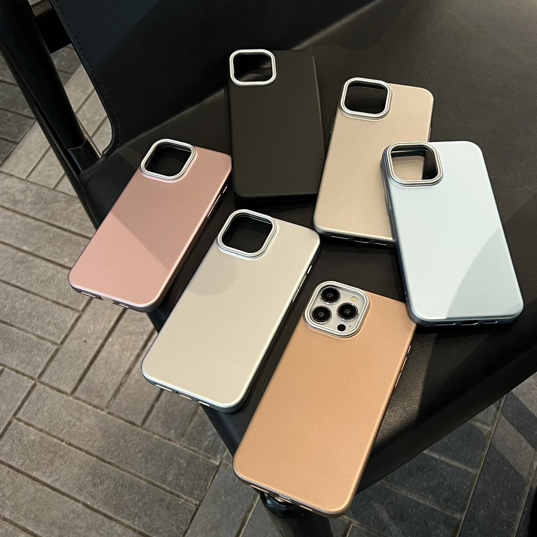 简约纯色喷油磨砂壳适用【苹果-三星-华为-小米】轻薄防摔手机壳16p