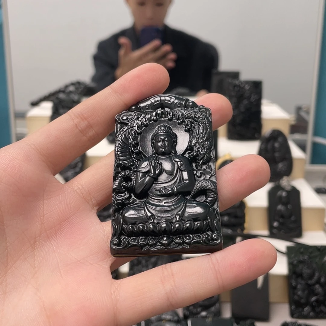 草***鹰蛇纹石玉未镶嵌吊坠