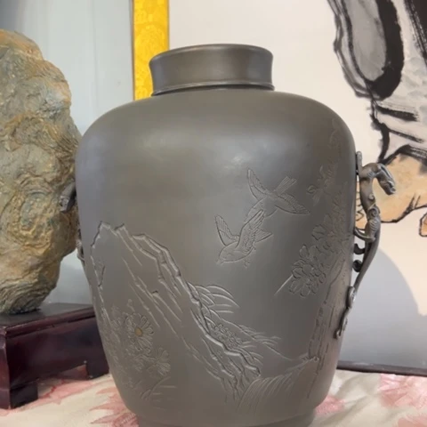 蜜安罐瓷香炉锡茶则