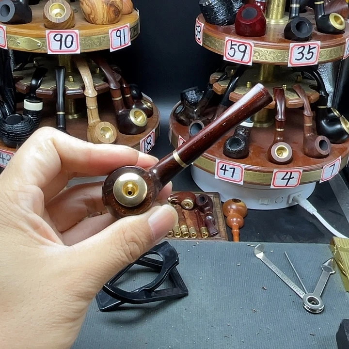 红酸枝炭层三用小烟斗