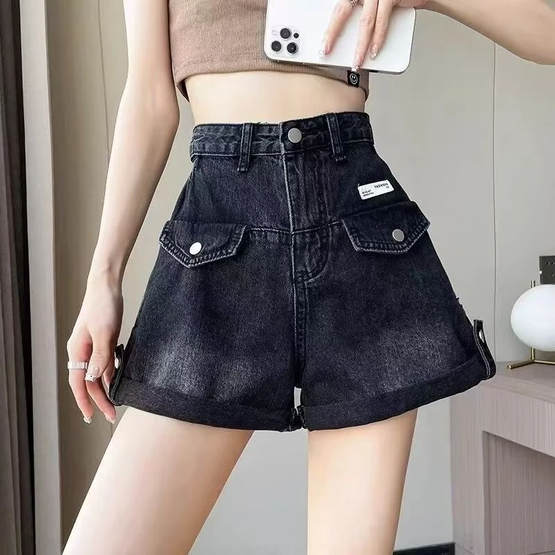 【打打】美式做旧复古牛仔短裤女夏季气质时尚设计感辣妹高腰显瘦
