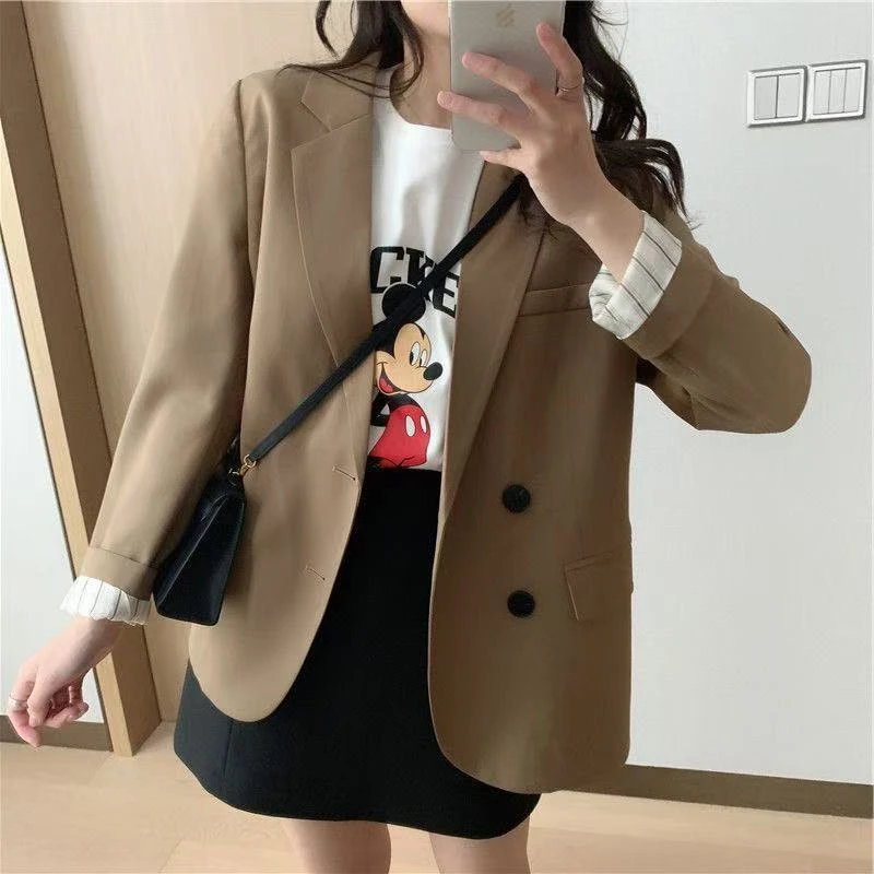 小西装外套女韩版春秋季设计感小众休闲小个子宽松复古小西服上衣