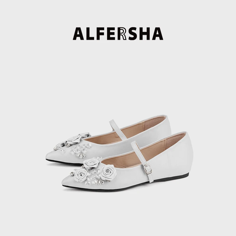 阿芙莎/ALFERSHA手工鞋111A9经典款百搭款重工尖头单鞋B