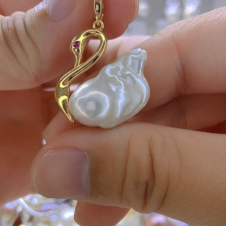 淡水珍珠银S925镶嵌颈饰140