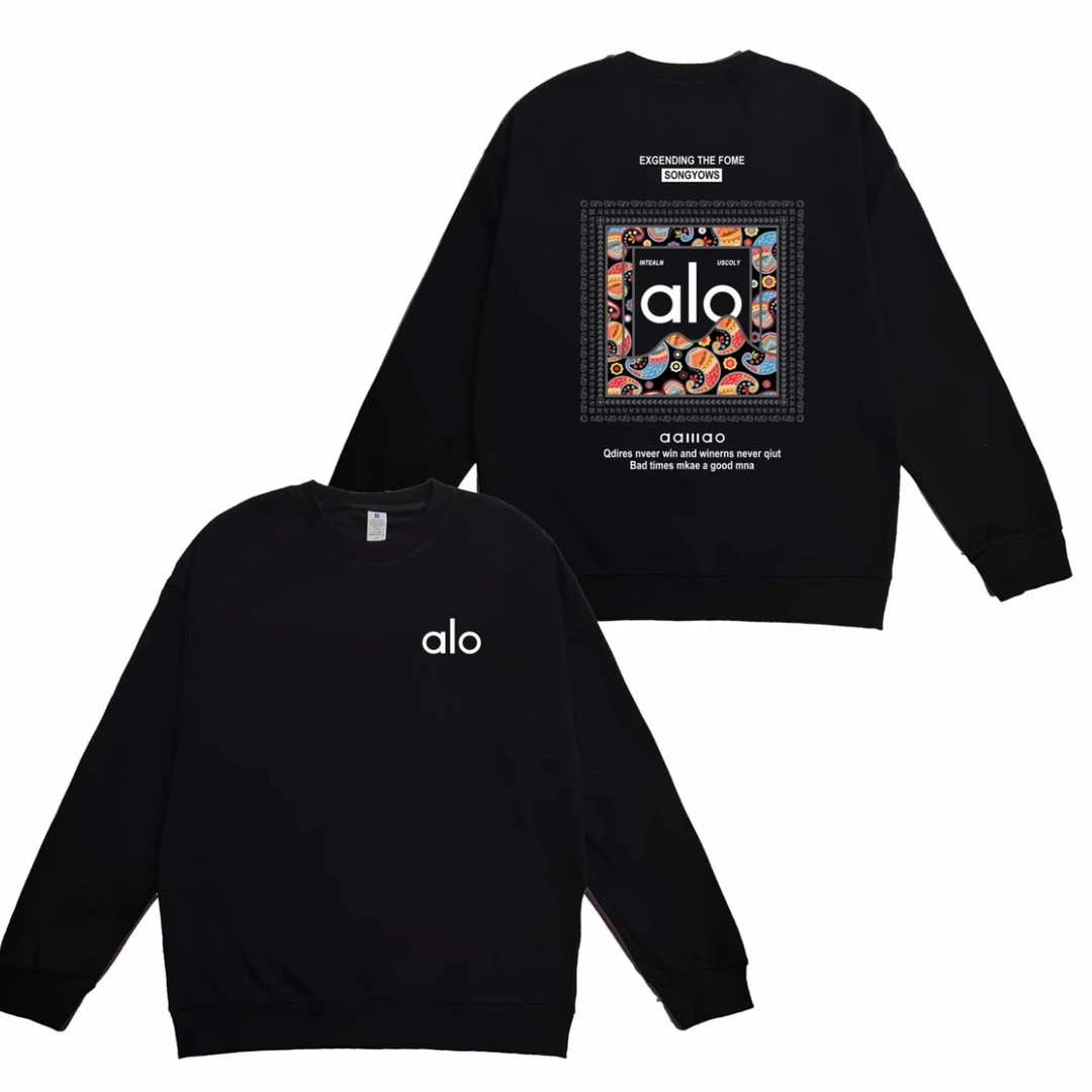 2025新款潮牌高档时尚宽松无帽圆领男女款薄款卫衣（前后AIO）透气