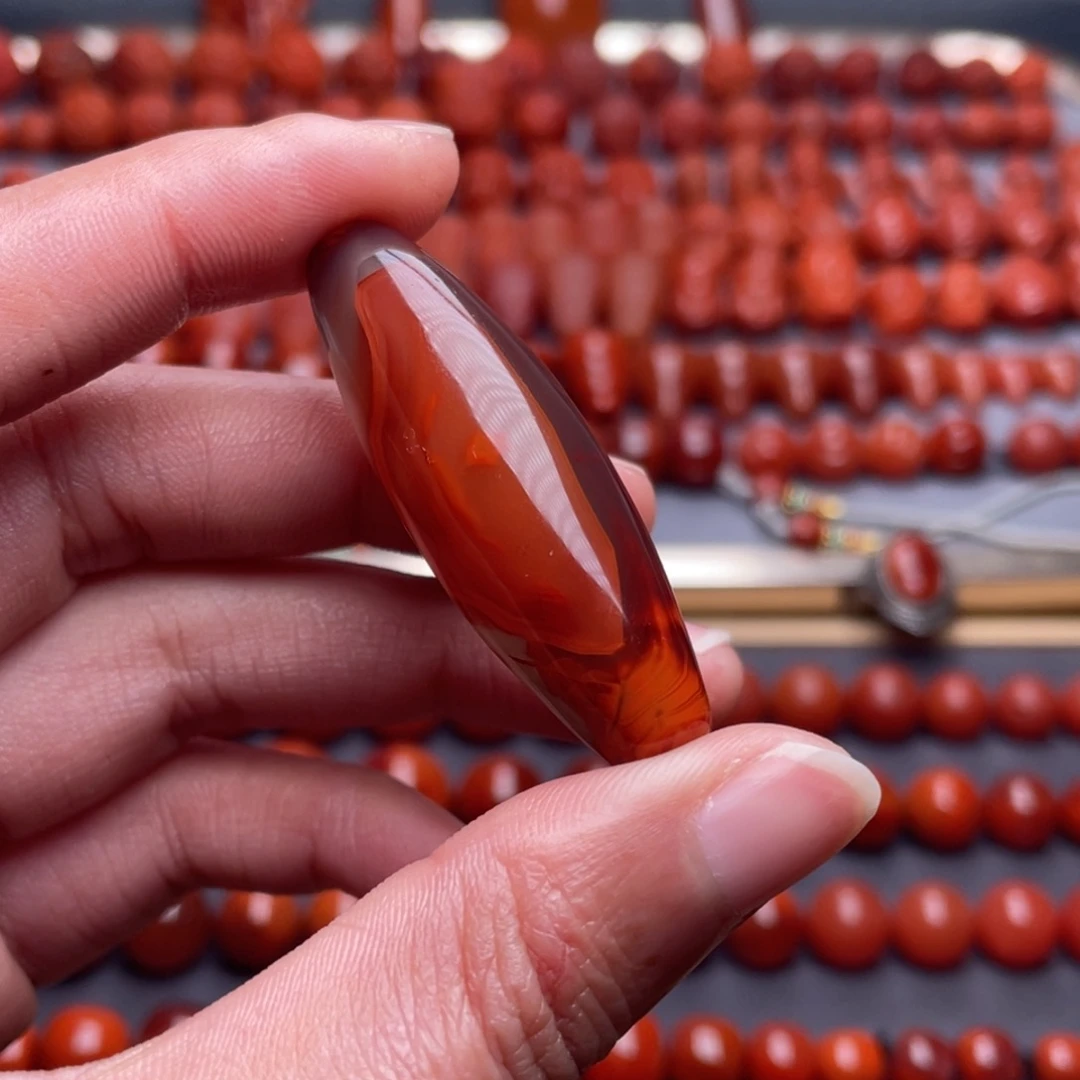 南红玛瑙未镶嵌其他W15*46瓦西双色长桶珠