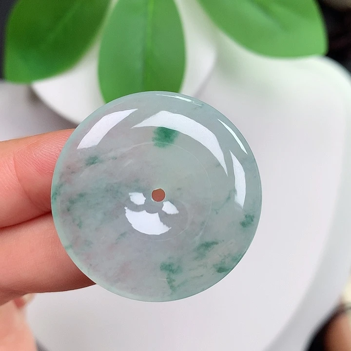翡翠未镶嵌颈饰平安扣 32.8x5.5mm