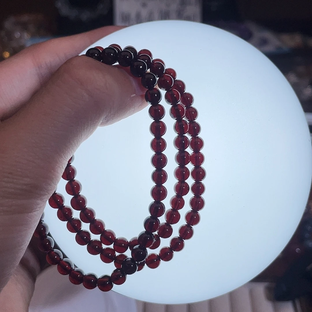 未镶嵌手链水晶高品正宫红石榴石三圈
