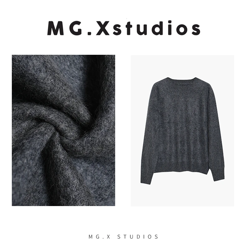【香榭礼】MGX圆领羊绒衫简约宽松基础款毛衣M53D4953M4IX