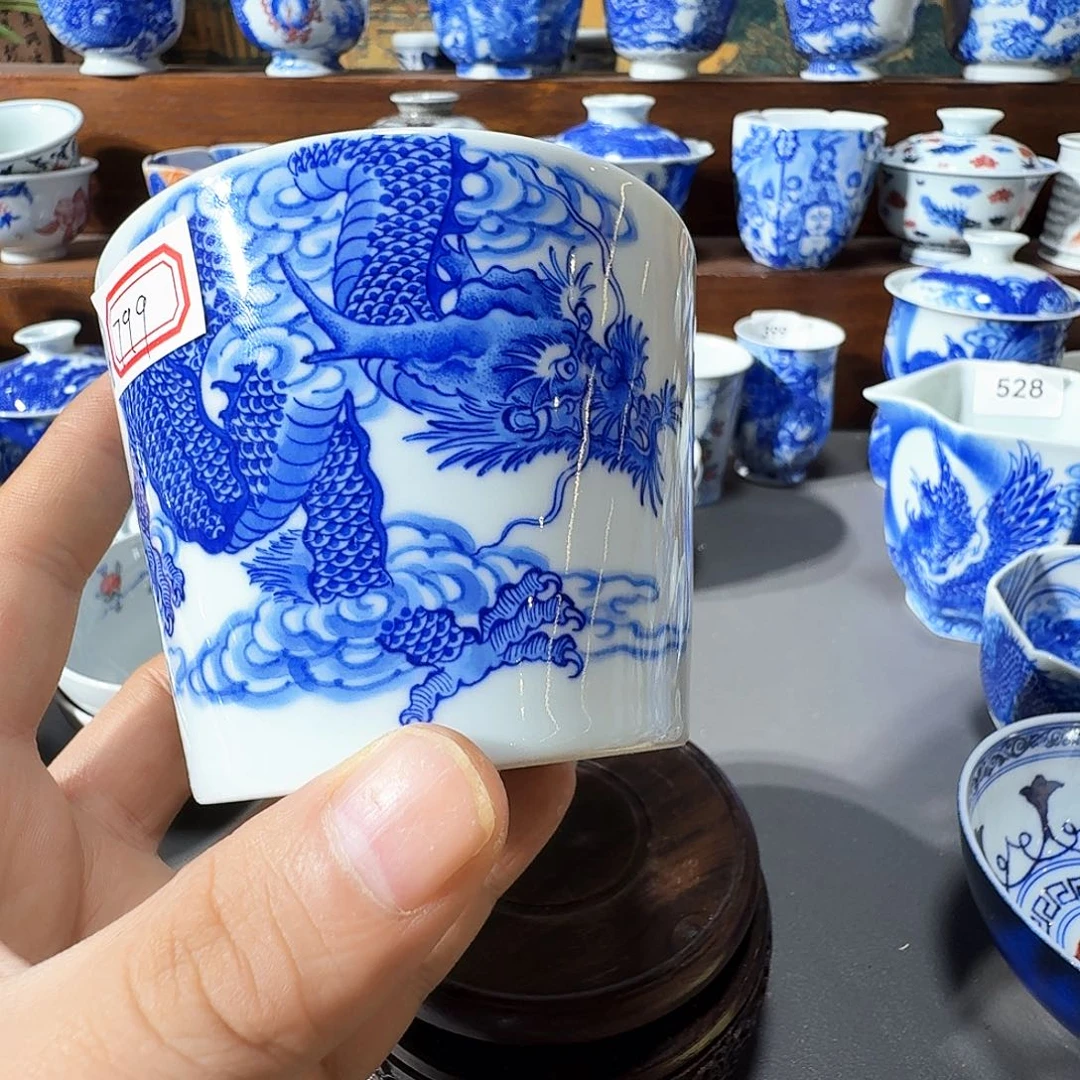 泥塑主人杯手工手绘微微微瑕