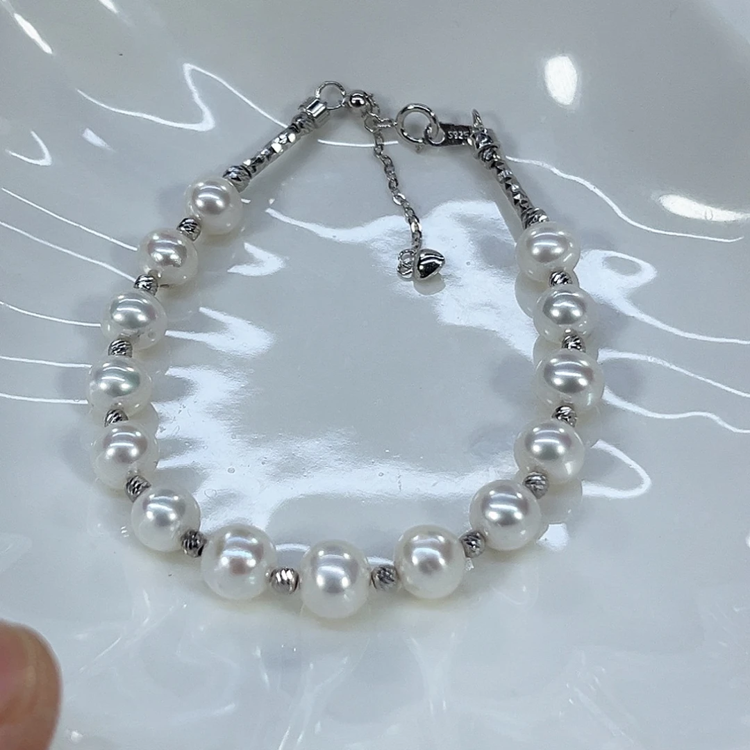 银S925镶嵌淡水珍珠颈饰