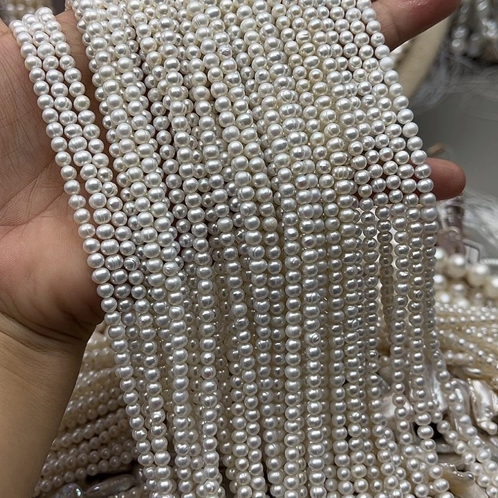 未镶嵌玛瑙/玉髓珠宝半成品一条4mm左右珍珠