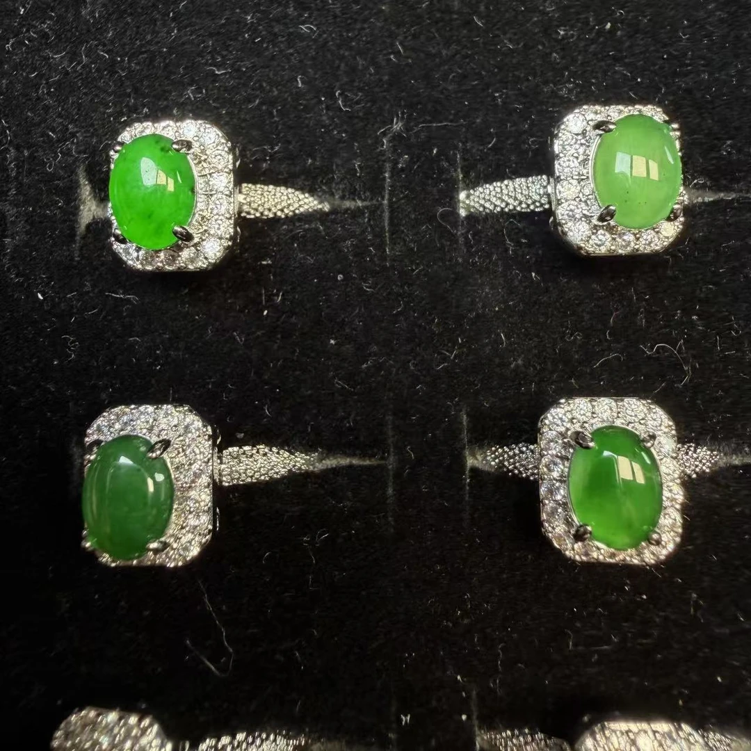 【玉经纶】180325/Q68-天然A货翡翠戒指-多样性发其一