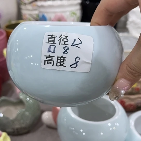 多肉绿植陶瓷花盆9:9包邮，有孔