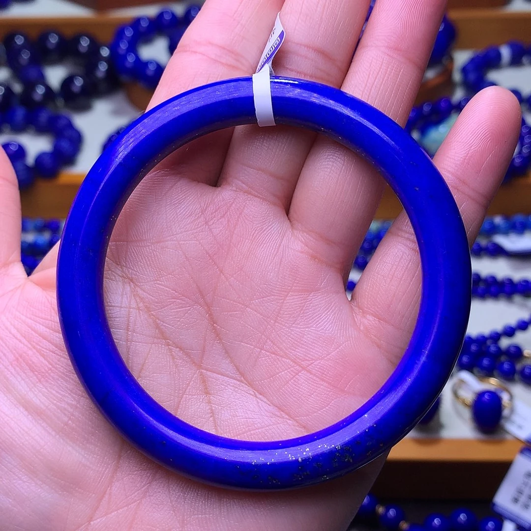青金石未镶嵌手串57圈高品克莱因蓝圆条捡漏