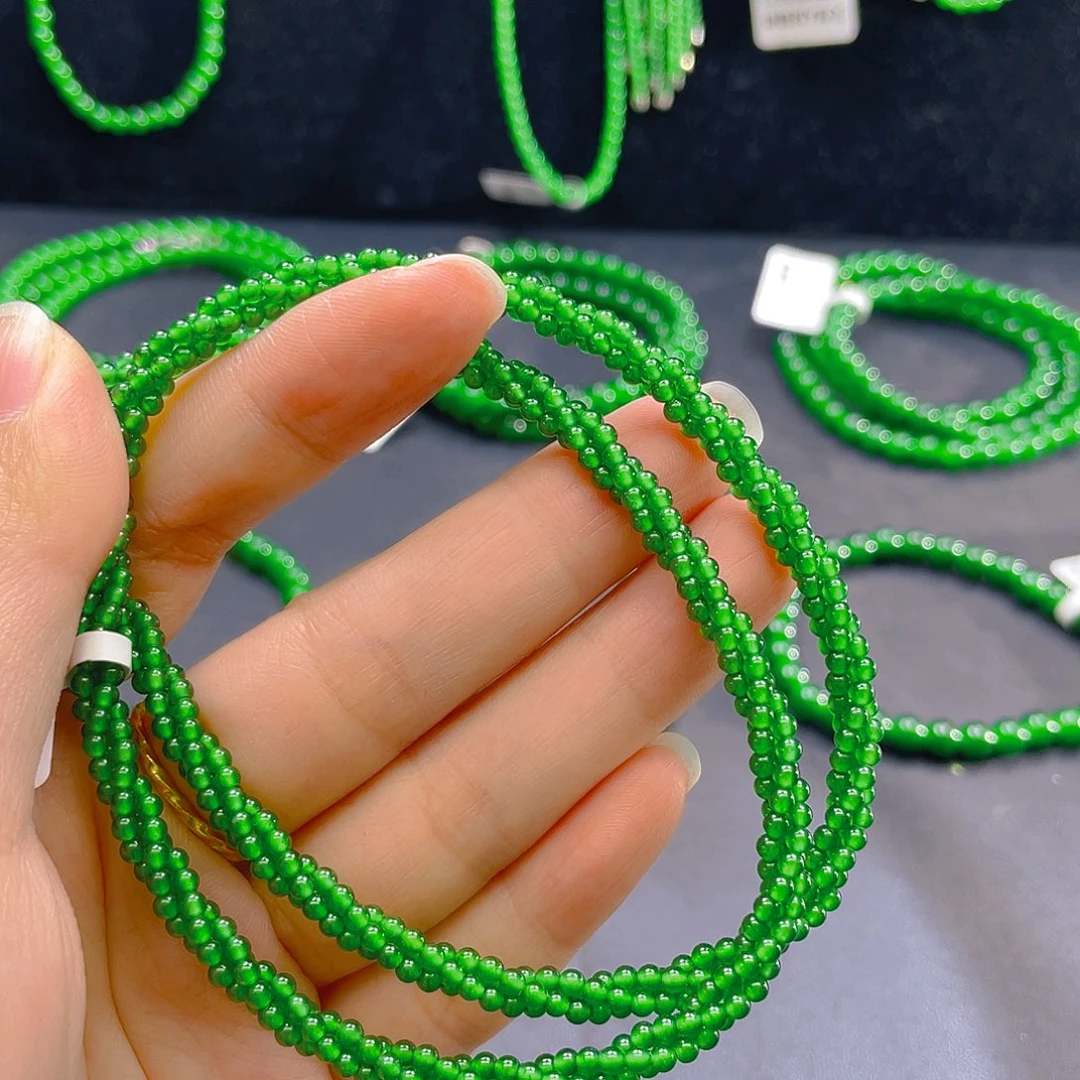 翡翠未镶嵌颈饰卡2.5三股麻花