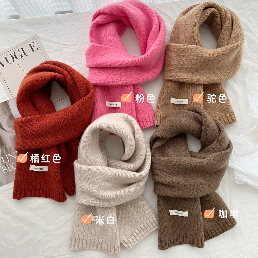 英国CospKosp纯绵羊毛100%围巾新款纯色百搭男女冬季保暖针织围脖