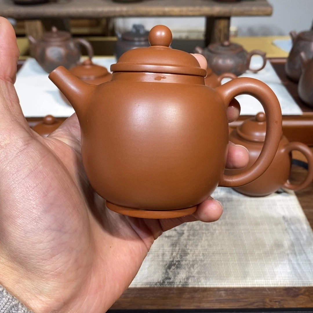 自**族复烧宫灯壶160ml坭兴陶手工制作