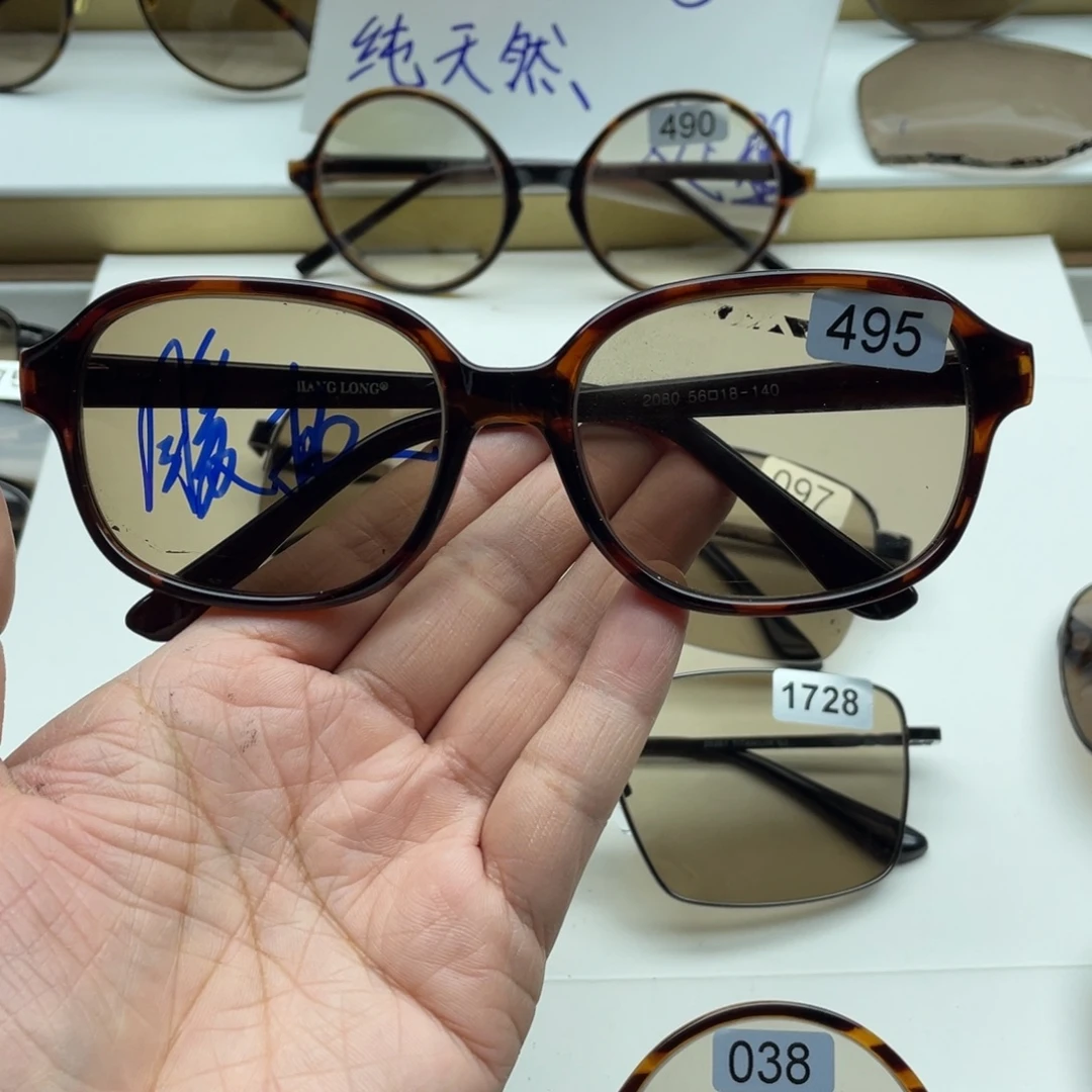 暖***暖茶水晶全框眼镜 495