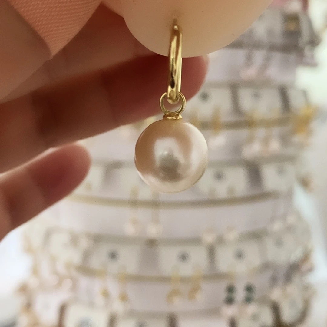 淡水珍珠耳饰银S925镶嵌