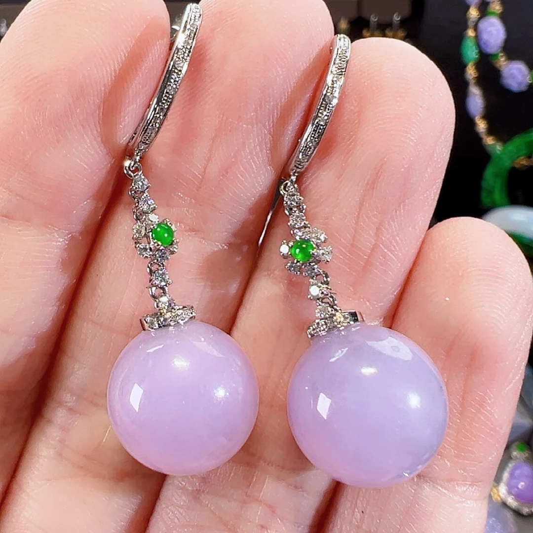 翡翠18K金镶嵌耳饰签收后24小时鉴赏期