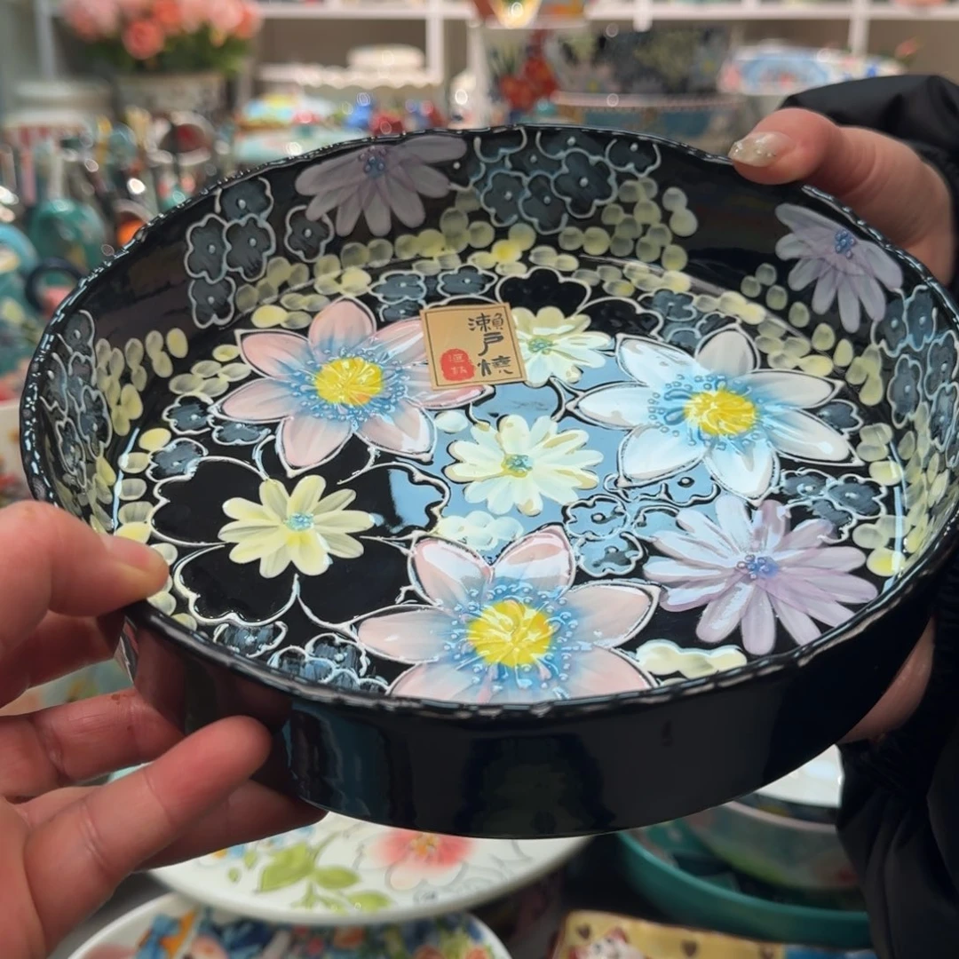 瓷片濑户烧墨韵8英寸深盘1只