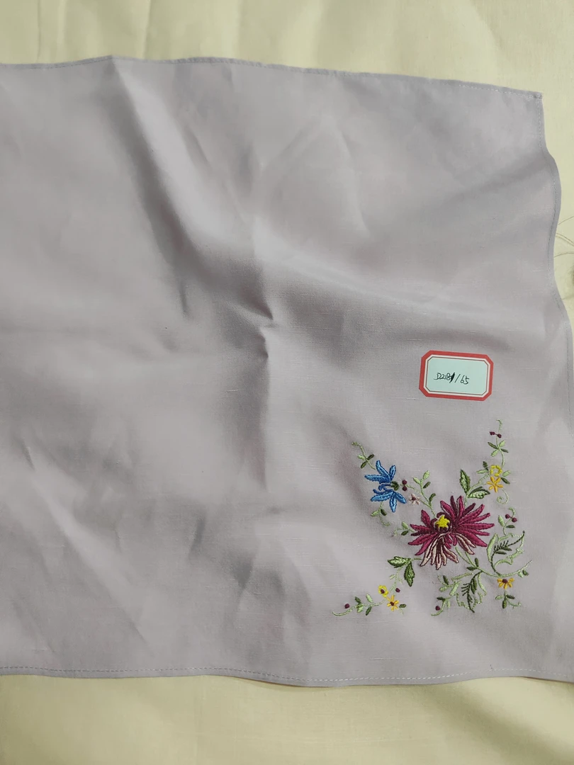 DZ181 浅紫色丝麻手帕 一个出