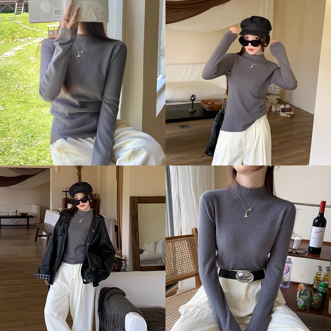 半高领打底衫女2025新款今年流行爆款秋冬内搭毛衣长袖针织衫上衣