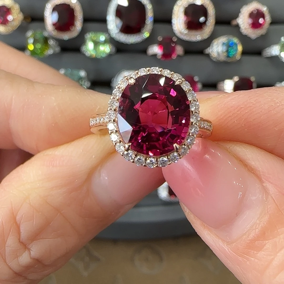 18K金镶嵌戒指碧玺4.36ct