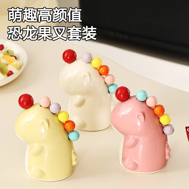 独角兽水果叉可爱叉子创意摆件高级感小众桌面装饰工艺品生日礼物