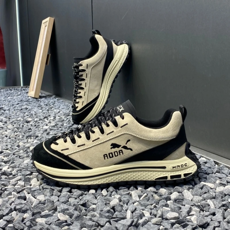 男鞋2025秋季新款时尚潮流百搭休闲运动鞋男士低帮拼色系带男潮鞋